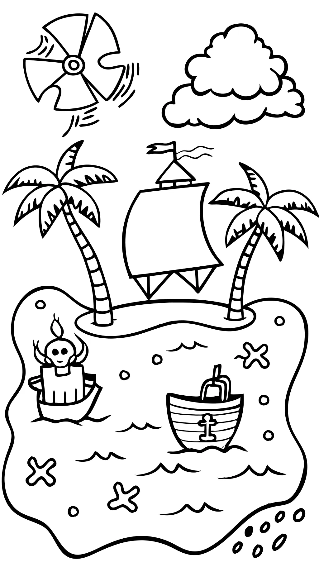 coloriages de la carte des pirates